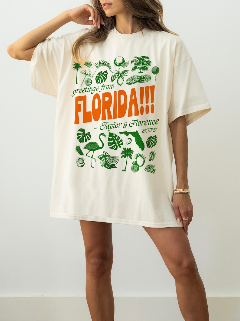 florida Tortured Poets T-Shirt Taylor Florence Tropical Aesthetic Swiftie Gift Swift Version Taylor's TTPD Tee zdjęcie 1