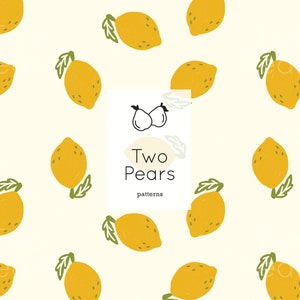 Lemons Seamless Pattern, Yellow Fruit Digital Art