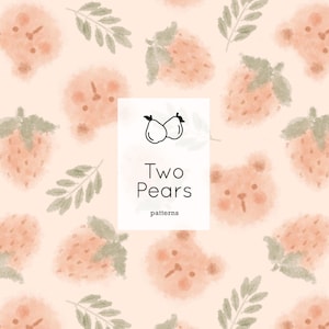 Bears & Berries Seamless Pattern, Cute Watercolor Strawberries and Pink Bears Digital Art