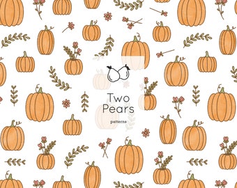Motif floral sans couture citrouille, automne Thanksgiving Art (JPG)