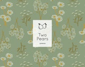 Wildflower Seamless Pattern, Sage Green Painted Flowers Digital File, Minimal Boho Botanical Art
