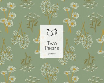 Motif sans couture de fleur sauvage, fichier numérique de fleurs peintes vert sauge, art botanique boho minimal