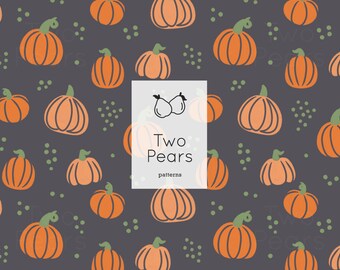 Motif sans couture de citrouilles en sourdine, Art numérique Boho Pumpkin Patch