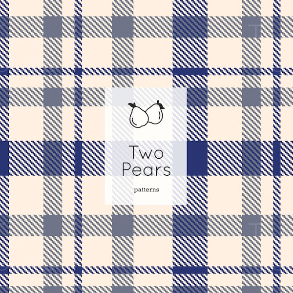 Blue Plaid Seamless Pattern, Blue Striped Digital Tiled Art