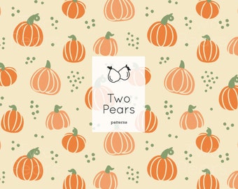 Citrouilles et pois sans couture, Boho Thanksgiving Digital Art