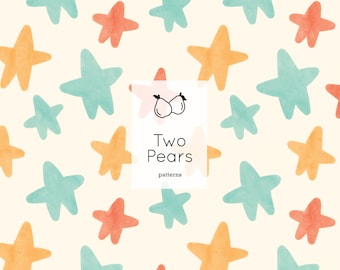 Aquarelle Stars Motif sans couture, Colorful Kids Stars Art numérique