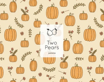 Motif floral sans couture de citrouilles, action de grâces art numérique (JPG)