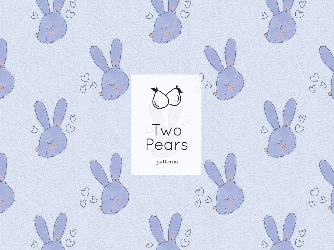 Rabbit Pattern Blue Blue Bunny Seamless Pattern, Watercolor Rabbit Art (digital File) - Etsy