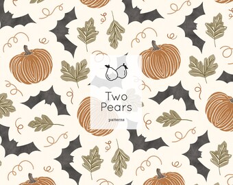 Chauves-souris et citrouilles en sourdine Motif sans couture, Aquarelle d’Halloween Digital JPG