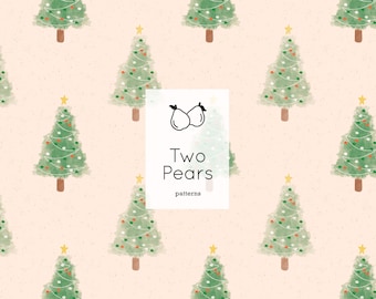 Modèle sans couture d'arbres de Noël, art numérique de Noël rose