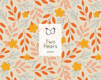 Motif botanique sans couture des années 70, motif de fleurs d’été hippie, art numérique floral rétro