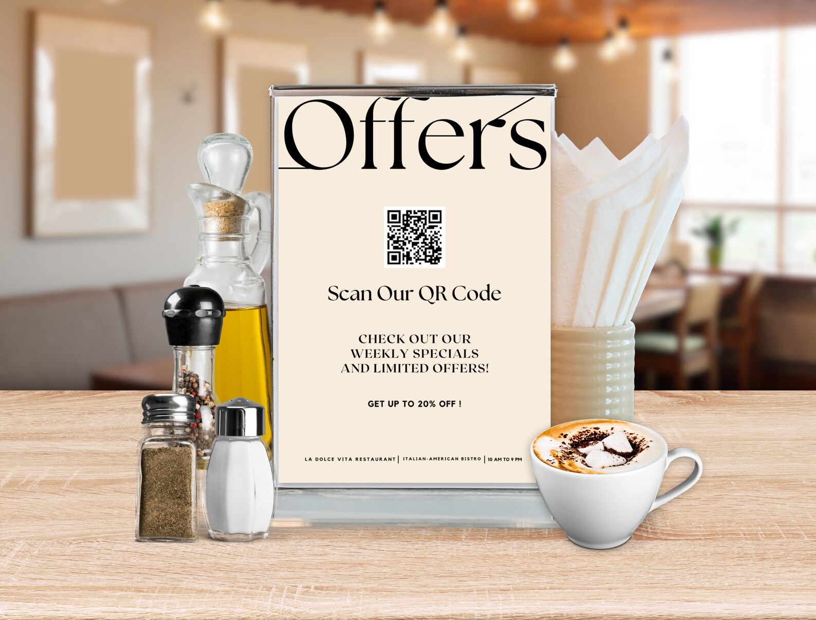 Scan For Menu Table Sign Restaurant Menu QR Code Sign Template | Editable Canva Menu Scan to ...