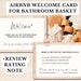 Airbnb Bathroom Basket Card Airbnb Host Sign for Toiletries Postcard Airbnb Editable Canva ...