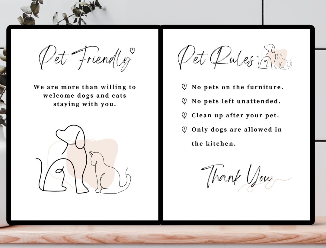 Airbnb Pet Signs Airbnb Pet Friendly Airbnb Pet Rules Printable