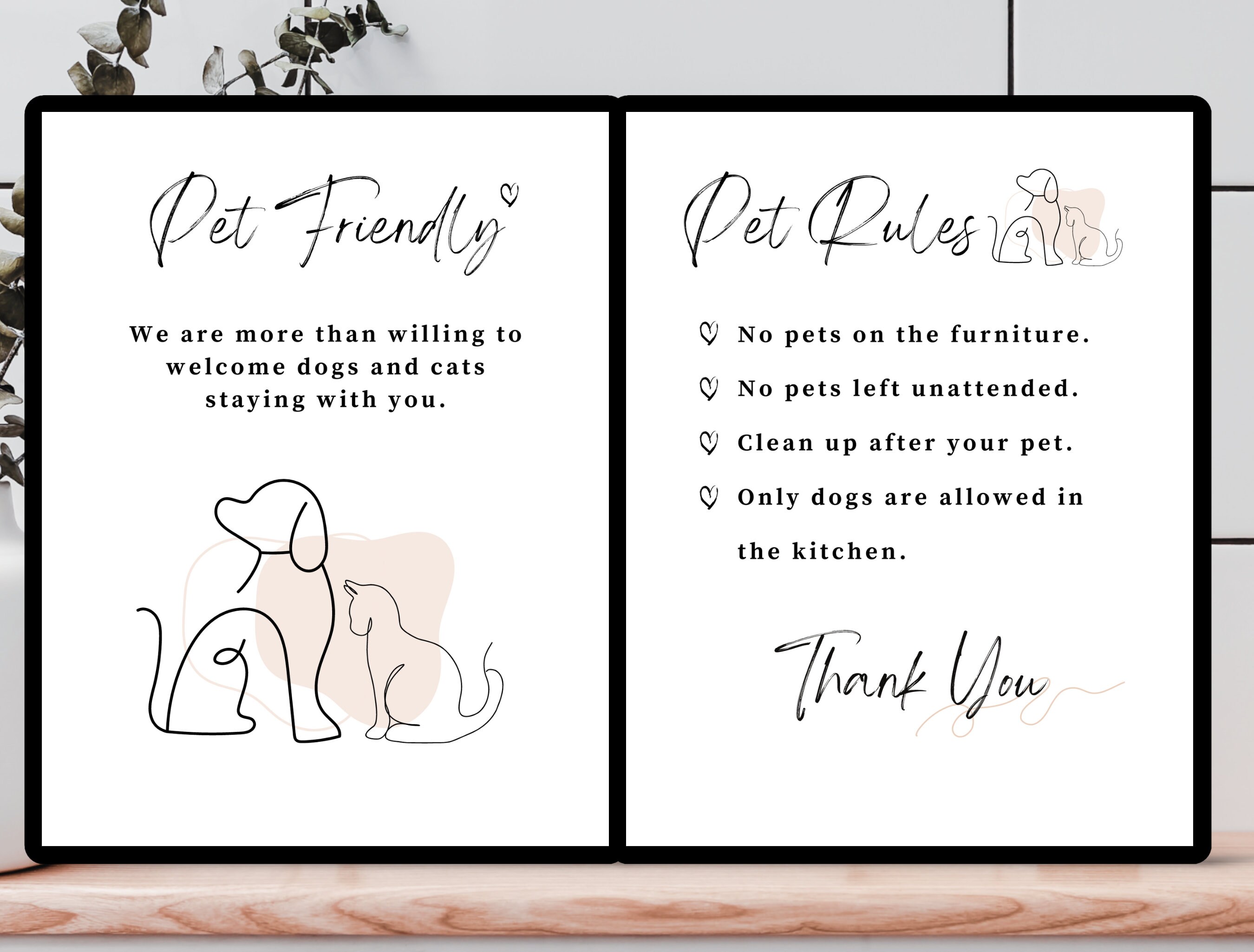 Airbnb Pet Signs Airbnb Pet Friendly Airbnb Pet Rules Etsy