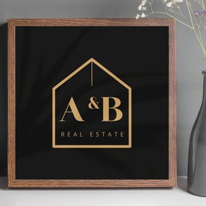 Premade Real Estate Realtor Logo DIY Pre-made Agent Logo Design with House Branding Canva Editable Template Canva Broker Elegant Logo image 1