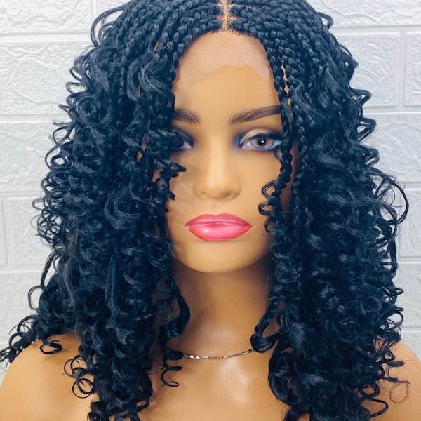 Goddess Box braided Wig short Black Braid Synthetic Wigs for  Black Women Crochet Braided wig for Ladies