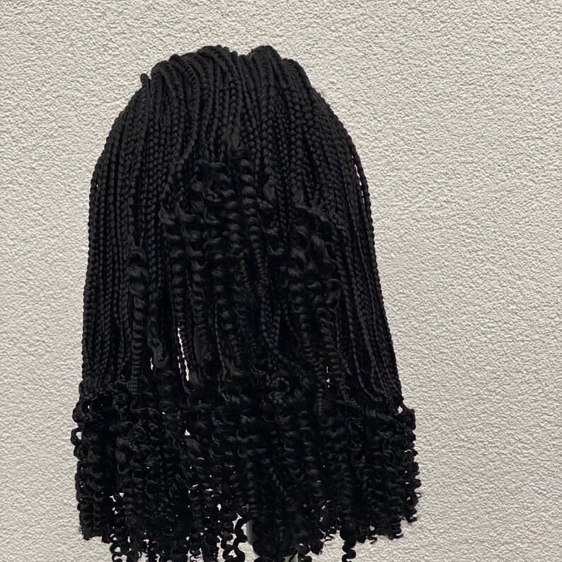 Children Alopecia Lace Braided Wig, 3 Step Ponytail Synthetic Wig for