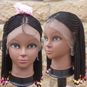 Children Two step frontal braided wig, comfortable cornrow braid wig for girls with hairloss temporary hair replacement for kids