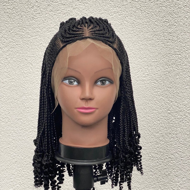 Children Alopecia Lace Braided Wig, 3 Step Ponytail Synthetic Wig for