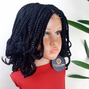 Pre Order! Kids Ghana braid lace closure wig, braids wig for girls. kids cornrow style wig