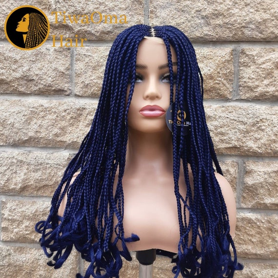 blue curly weave