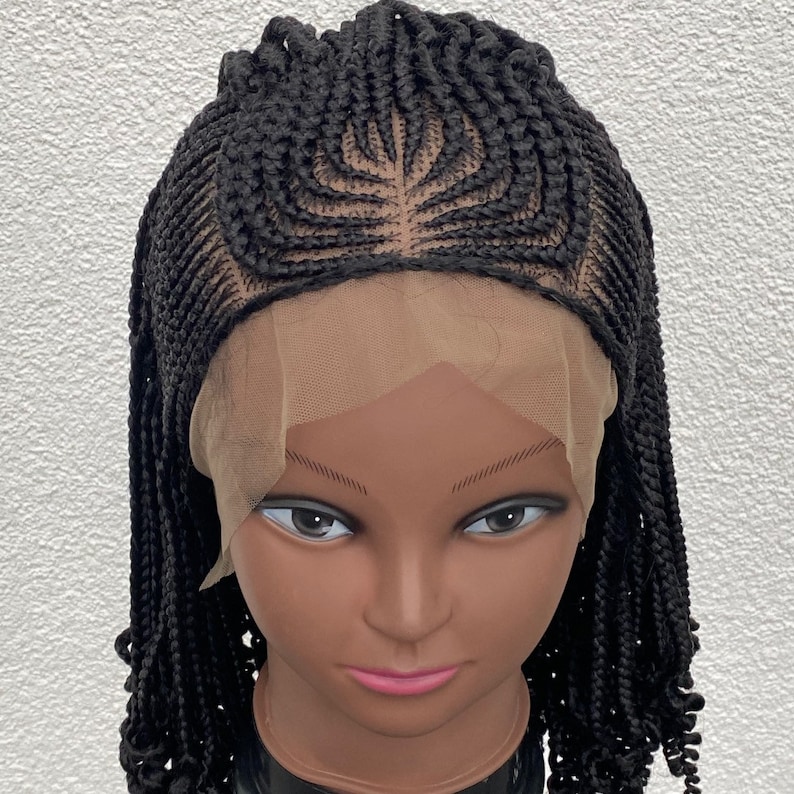 Children Alopecia Lace Braided Wig, 3 Step Ponytail Synthetic Wig for