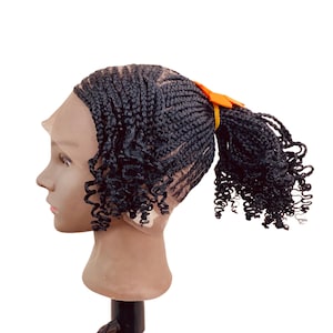 Kids Full Lace Cornrow Braided wig Ponytail Wig For Girls Alopecia Wig cosplay costume black girl hair
