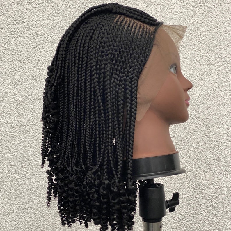 Children Alopecia Lace Braided Wig, 3 Step Ponytail Synthetic Wig for