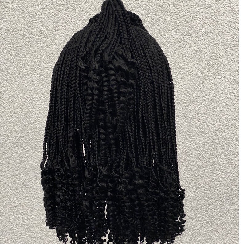 Children Alopecia Lace Braided Wig, 3 Step Ponytail Synthetic Wig for