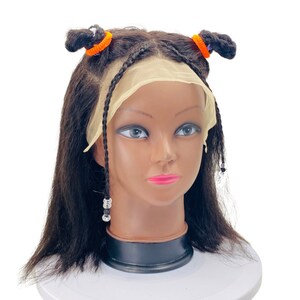 Kids lace front human hair kinky straight wig, yaki short Bob wig for children and girls cosplay costume wig