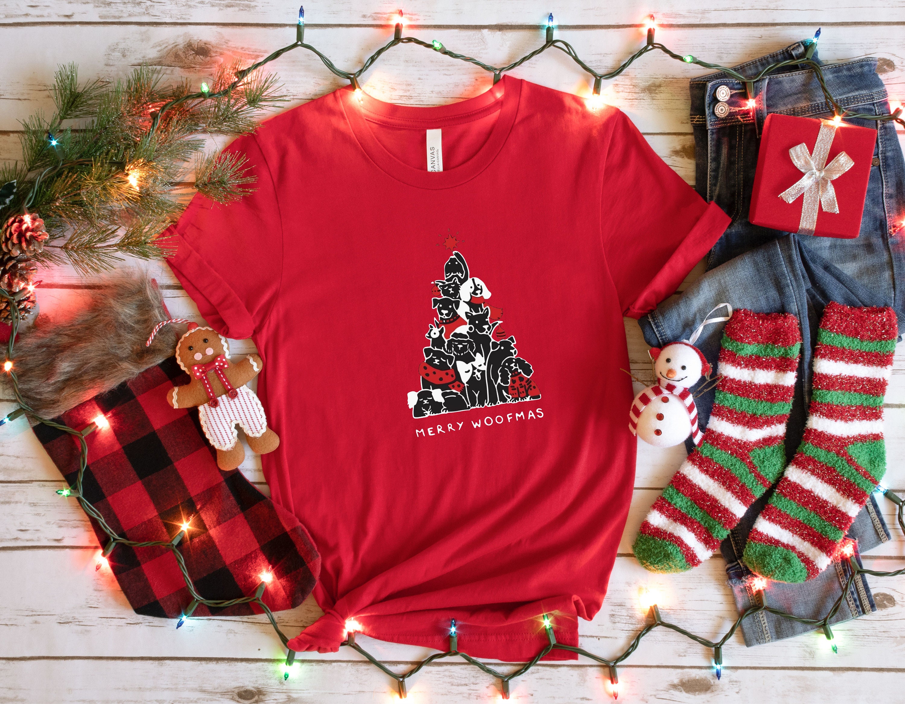 Discover Merry Woofmas Shirt, Christmas Dog Shirt, Christmas Puppy Shirt