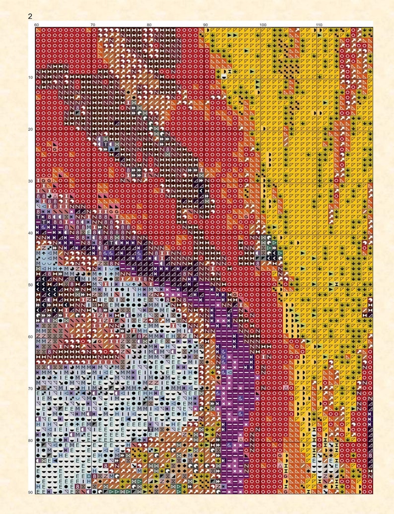 Custom Cross Stitch Pattern, Painted Face Portrait, Graffiti Street Art