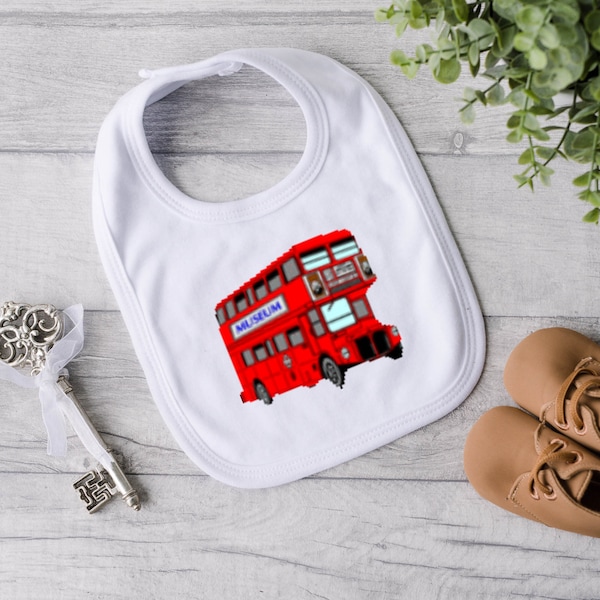 London Double Decker Bus Easy Cross Stitch Pattern, Custom Embroidery, Digital PDF Download