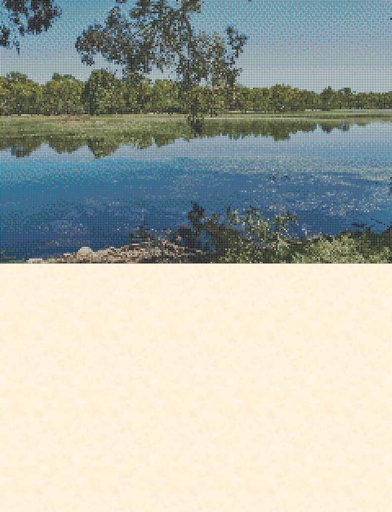 Landscape Custom Cross Stitch Pattern of Serendip Sanctuary, in Lara