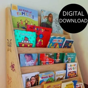 DIGITAL**Montessori bookshelf for Kids, Baby furniture, Montessori Furniture, Nursery Organizer, Children Bookcase, Toddler Library
