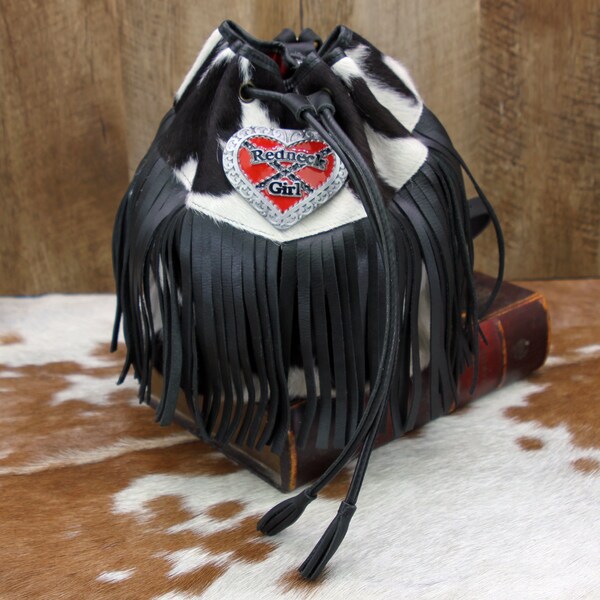 Chic Mini Leather Backpack with Fringe - Genuine Cowhide, Redneck Girl Adornment, Perfect Festival Gear, Trendy Gift Idea