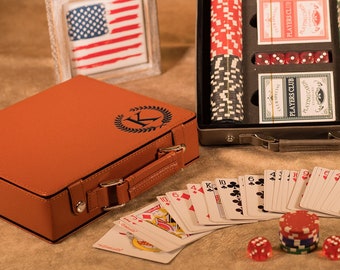 Engraved Poker Set, Groomsmen Gifts, Gift for Him, Gifts for Men, Personalized Poker Gift Set, Poker Gift Set for Men, Poker Lover Gifts