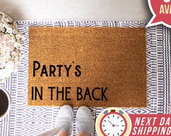 Party in the Back Doormat, Funny Door Mat, Welcome Mat, Funny Welcome Mat, Funny Gift, Home Doormat, Funny Door Mat, Funny Welcome Mat