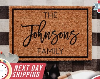 Wedding Gift, Custom Doormat, Welcome Mat, Family Name Door Mat, Personalized Gift, Last Name Doormat, Outdoor, Front Door Decor, Doormat