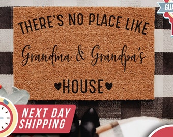 There's No Place Like Nana and Papa's House, Grandma and Grandpa, Grandparents Day Gift, Mothers Day, Nana Papa Gift, Grandparents Doormat
