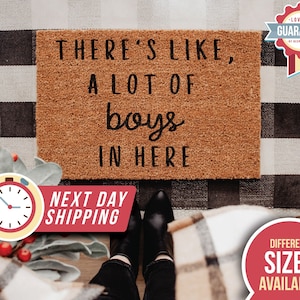 Funny Welcome Mat, Theres Like A Lot Of Boys In Here Doormat, Boys Doormat, Funny Door Mat, Cute Door Mat, Funny Welcome Mat, Front Door Mat