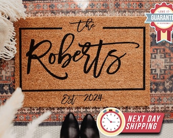 Family Name Doormat, Personalized Housewarming Gift