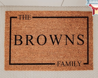 Wedding Gift, Welcome Doormat, Front Door Mat, Custom Doormat Family Name Door Mat, Family Name Door Mat, Personalized Gift, Welcome Mat