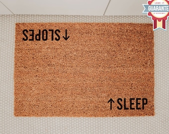 Slopes - Sleep doormat, Sleep Doormat, Welcome Mat, Skiing Doormat, Welcome Mat, Ski Gift, Ski Decor, Ski, Skiing, Lodge, Housewarming Gift
