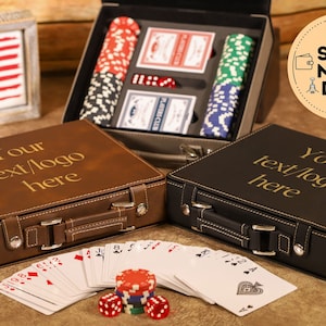 Custom Engraved Poker Set For Him Engraved Poker Set 100 Chips Christmas Gifts for Family Wedding Gifts Personalized Poker Set