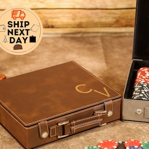 Engraved Poker Set For Him Custom Poker Set 100 Chips Christmas Gifts for Family Wedding Gifts Personalized Poker Set