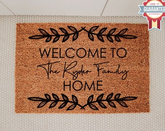 Last Name Doormat, Custom Doormat, Personalized Doormat, Closing Gift, Housewarming Gift, Custom Family Welcome Mat, Wedding Gift
