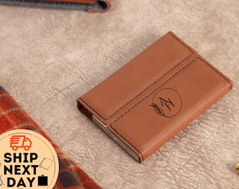 Titular de la tarjeta de visita personalizada, titular de la tarjeta para los hombres, cartera de la tarjeta de cuero, regalo para los hombres, titular de la tarjeta para las mujeres, caso de la tarjeta de visita