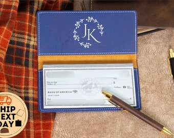 Custom Engraved Checkbook Cover ,Personalized Checkbook Covers, Custom Checkbook, Checkbook Wallet and Holder ,Handmade Leather Gift